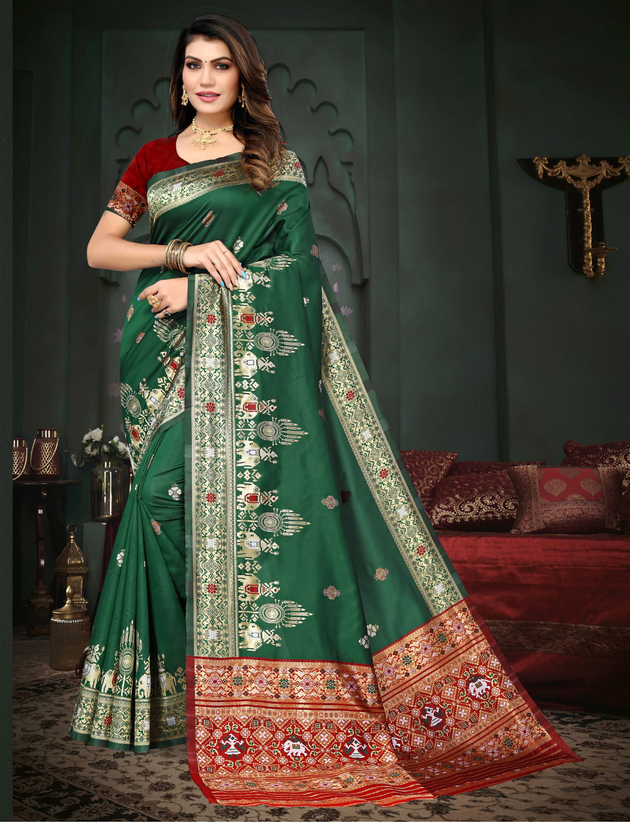 Dhruvi Bandhani Patola Printed Wedding Sarees Catalog